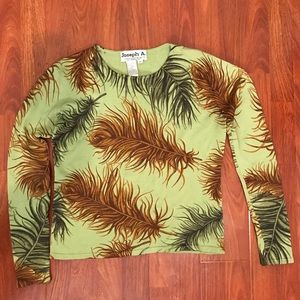 Long sleeve leaf print shirt
